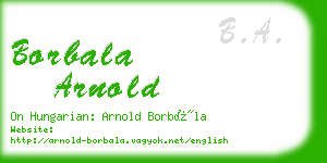 borbala arnold business card